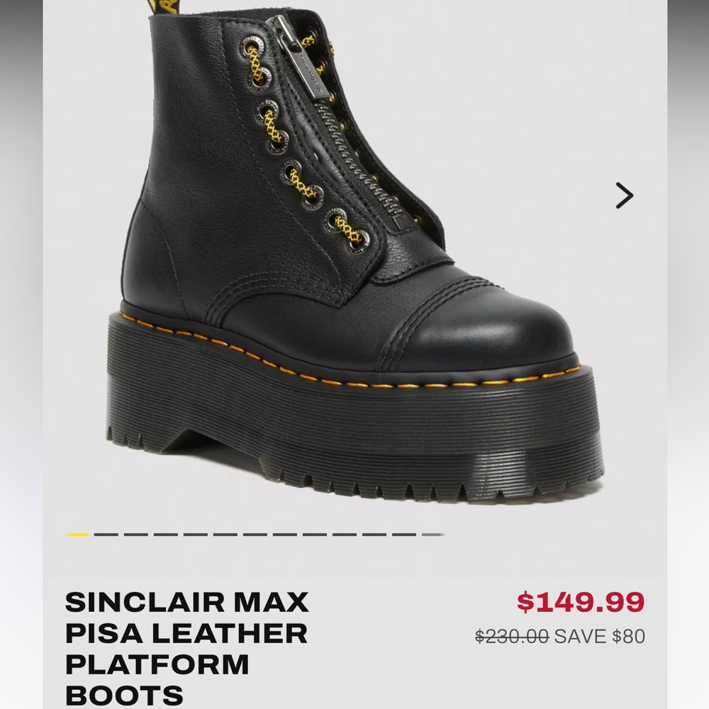Dr. Martens Black Boots with Yellow Stitching